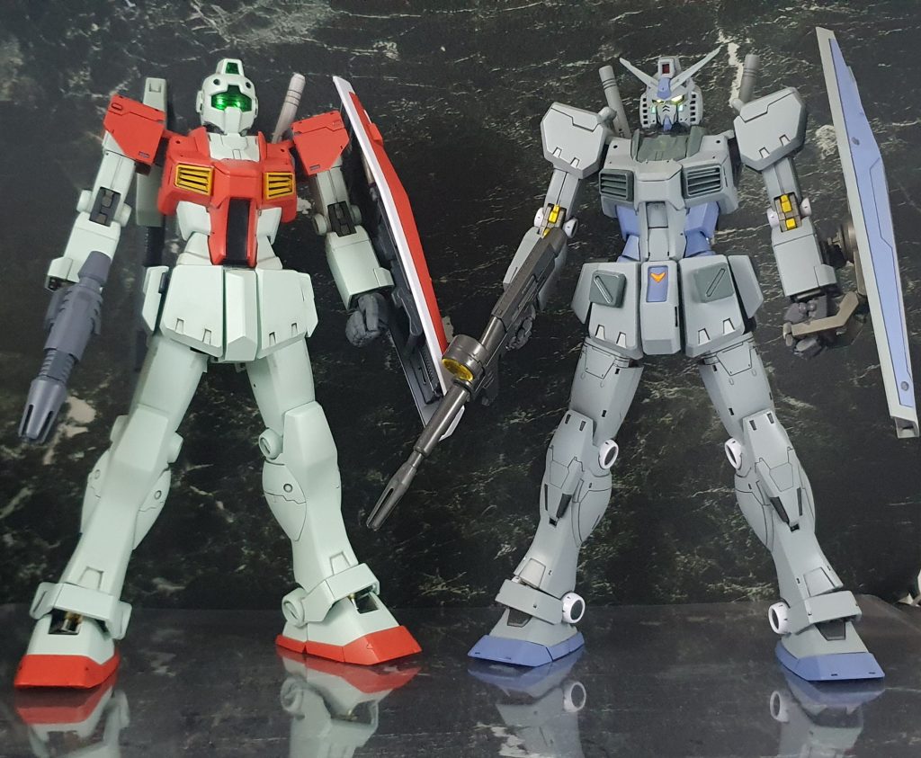 過去作の「1/100レイダーガンダムを改造したG-3ガンダム」との比較 ちなみにG-3ガンダムはコチラ⇒