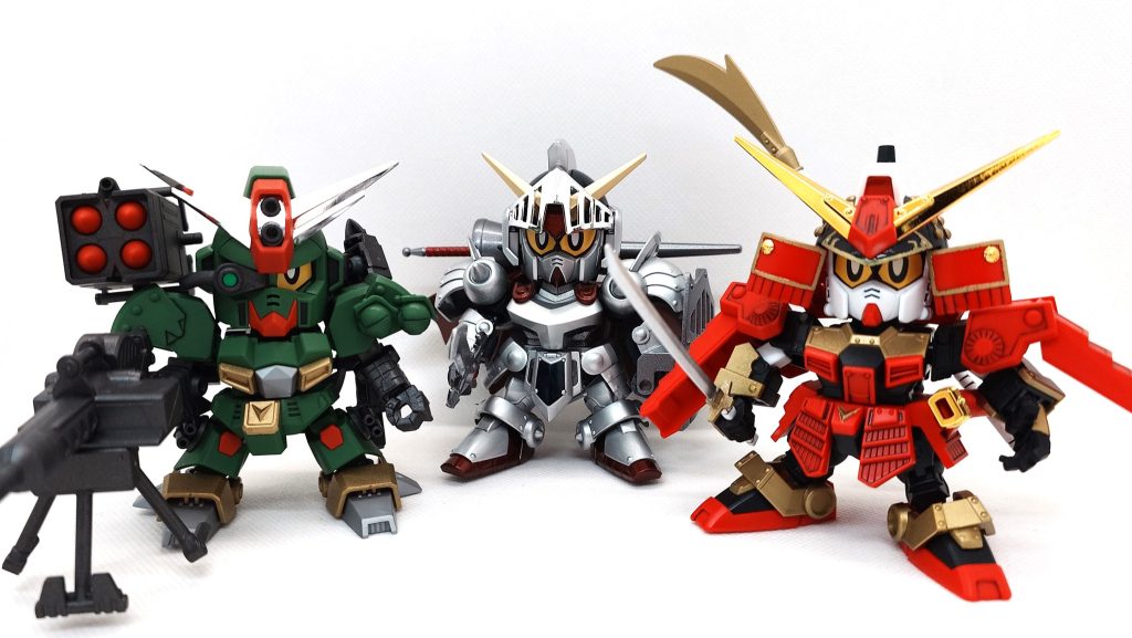 そして、ついに揃いました。3人の勇者。コマンドガンダムが2023年2月https://gumpla.jp/sd/1335313武者頑駄無が2023年3月https://gumpla.jp/sd/13448961年半かかってようやくこの光景が眺められました(gundam-kao9)