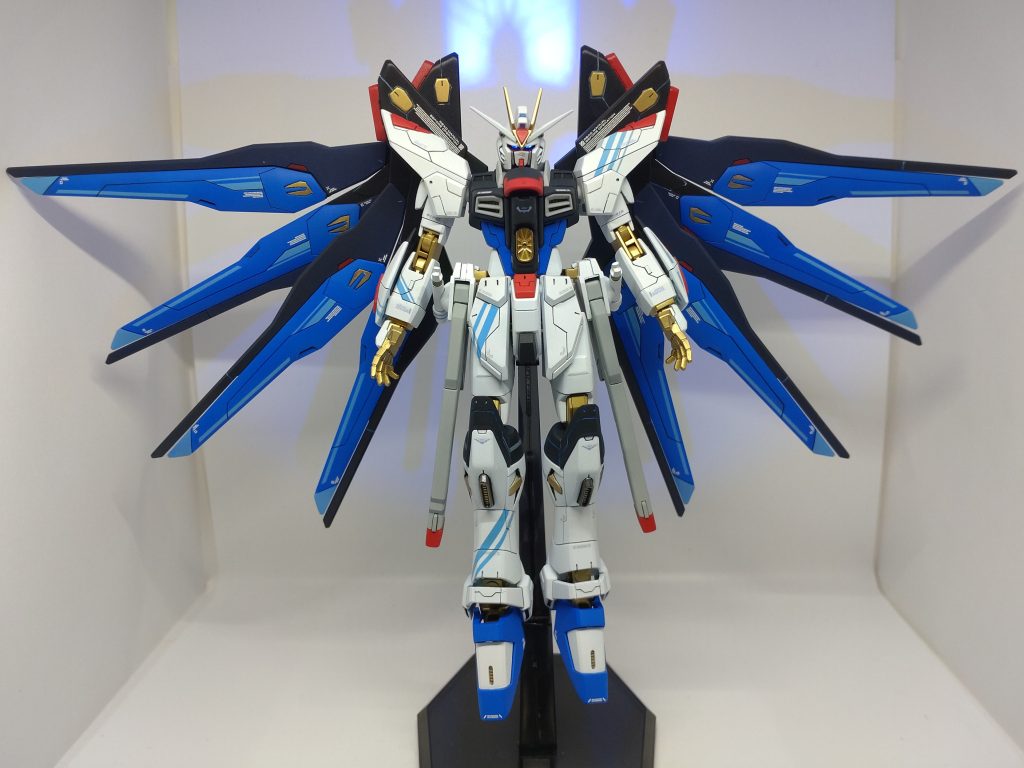 正面今回はガイアの水色サフを利用して、水色のラインを引いてみました。また、適度にパネルラインを追加しています。