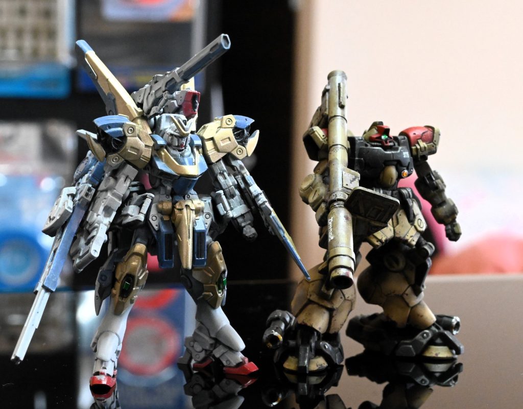 モノアイ作ってデカール貼ったところでドムの方がきりっとしたような気がします特にツインアイは次は頑張ってみよう 