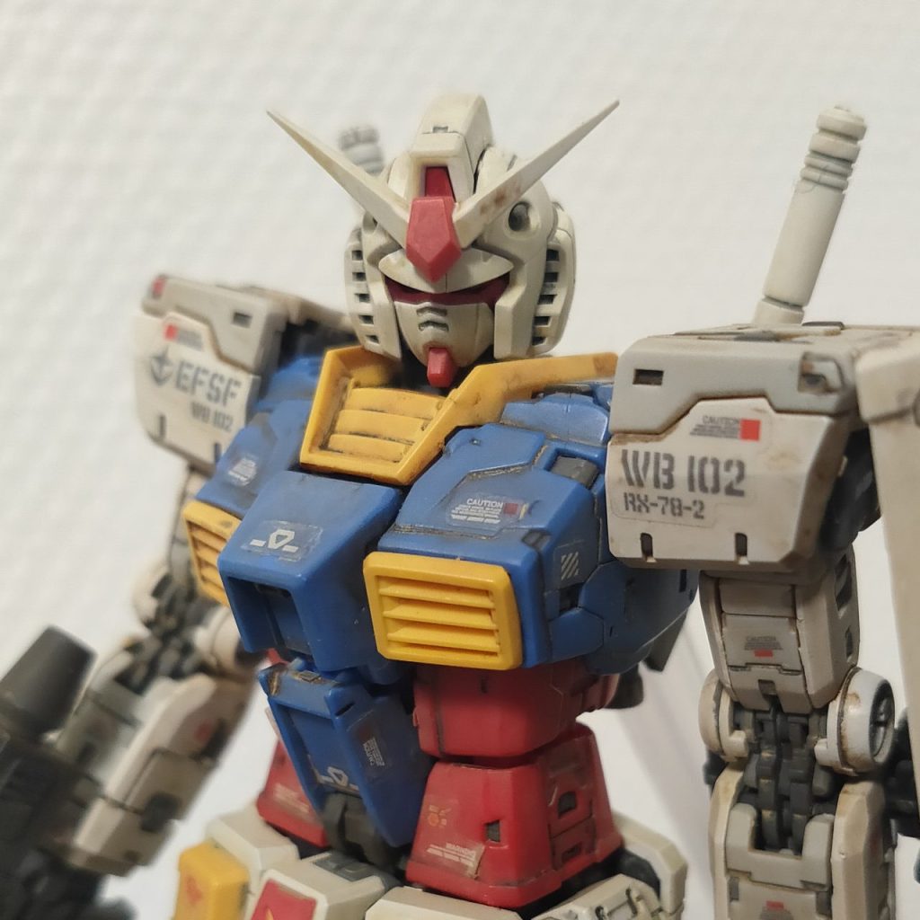 RG ガンダム　ウェザリング塗装 RG ガンダム Ver2.0 成型色ウェザリング | カメさんのガンプラ