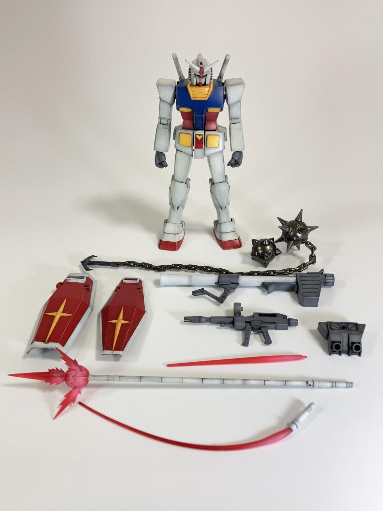 何気に武装が多い!!大変でしたが、思い入れの強い初代ガンダムなのでやりきる事ができました…