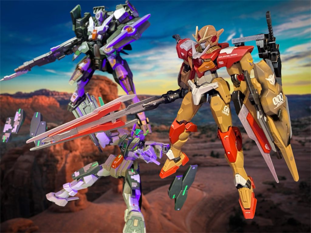 トランザムを発動させ一気に敵部隊を殲滅させたレナート小隊は誰一人欠ける事なく見事ミッションをクリアした。MISSION COMPLETEDWIN team Renato Unit.Congratulation🏆「素晴らしいバトルだった!優勝おめでとう!僕の用意した決勝戦の舞台、楽しんでもらえたかい?」授賞式でトロフィーを授与したプレゼンター、今大会の組織委員を務める3代目メイジン・カワグチことユウキ・タツヤは、そう話しかけた。「まぁ、俺たちのガラじゃないことは百も承知だが、主人公気分も楽しかったぜ。たまにはこうゆう戦いも悪くないかもな。」因縁浅からぬ好敵手に、マリオはニヒルな笑みを浮かべている。こうしてガンプラチームバトル部門の初代世界王者となったレナート兄弟のこの一戦は、伝説的なミッションとして語り継がれ、以降、チームバトル人気を不動のものとするブームの火付け役となったことは言うまでもない。