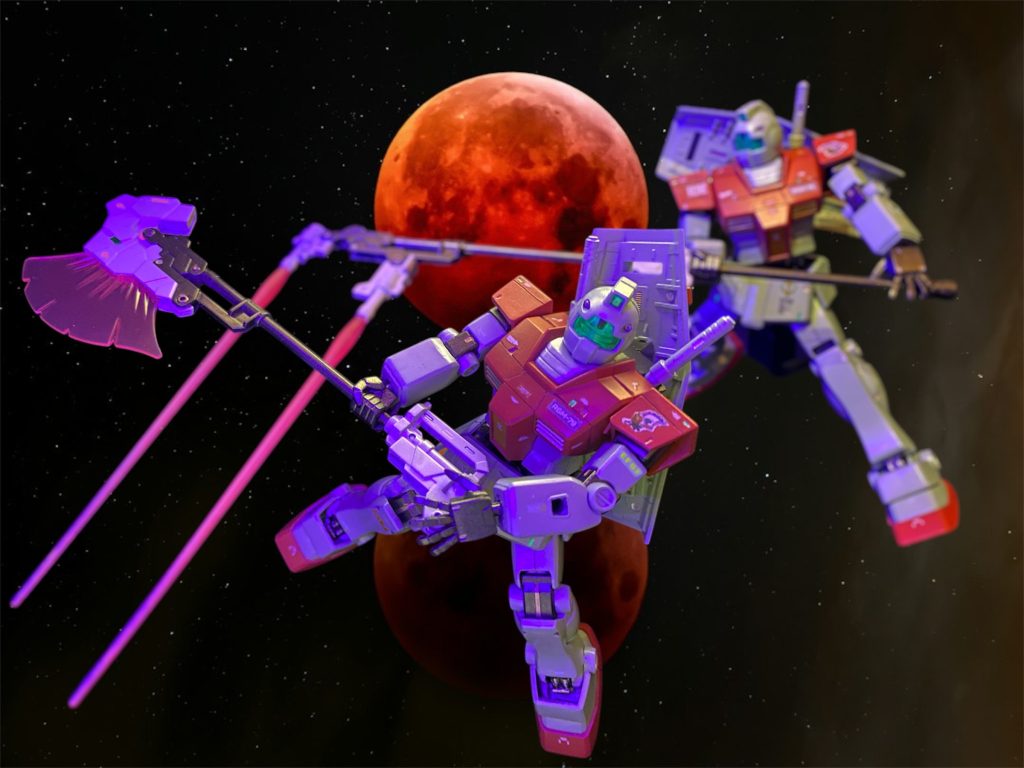 ビームアクスとビームサイズ持ちの手練れのジム。「死ぬぜぇ、死んじまうぜぇ〜、俺たちの姿を見たヤツは皆んな死んじまうぜぇー!!」そんな台詞も聴こえてきそうです。笑