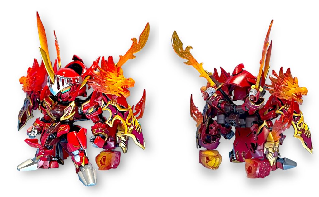 炎槍騎士ダリルバルデの身体に眠っていた、獅子炎帝の力が覚醒した姿。背中の腕は2本から4本になり、両肩の盾には獅子の顔が現れる。予備の腕それぞれに異なる武装を持たせており、腕ごと換装する事で状況に合わせて戦闘スタイルを変える事ができる。