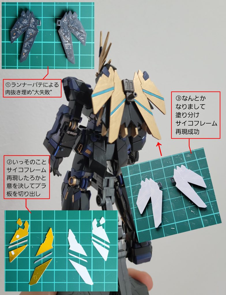 一番苦労したところ。シールド背負うので、ほぼ見えなくなるんですが…w