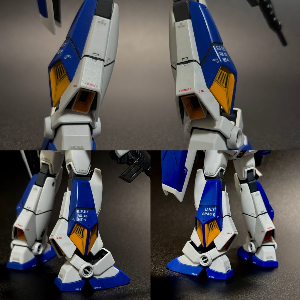 アレックス大好きポイント、たくましい脚！好き過ぎて脚の白デカールはやりすぎてしまいました。試作機だからコレくらい説明しつこくても良いじゃないという気持ちと、次は気をつけますという気持ちの2枚使い。