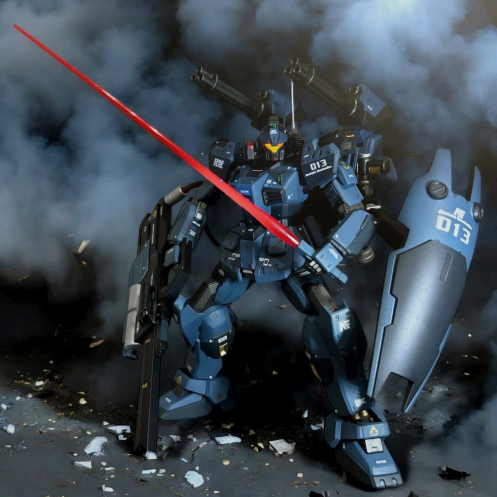 背景をつけて完成！！照明に合わせて太陽光のエフェクトも追加してみました！！