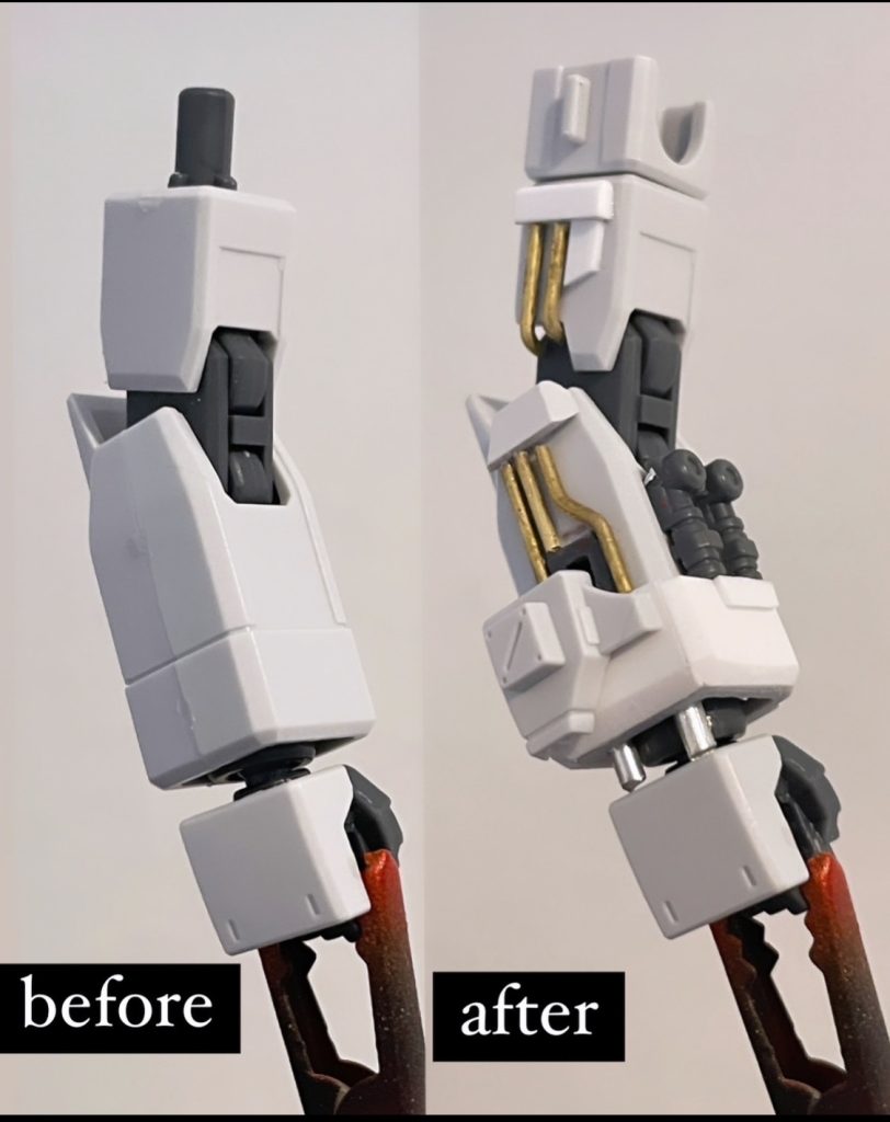 腕部のディテールアップはかなりアレンジ強めに。