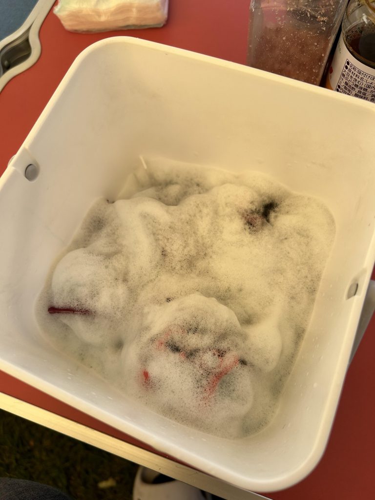 マジックリン風呂に入浴中の一枚。