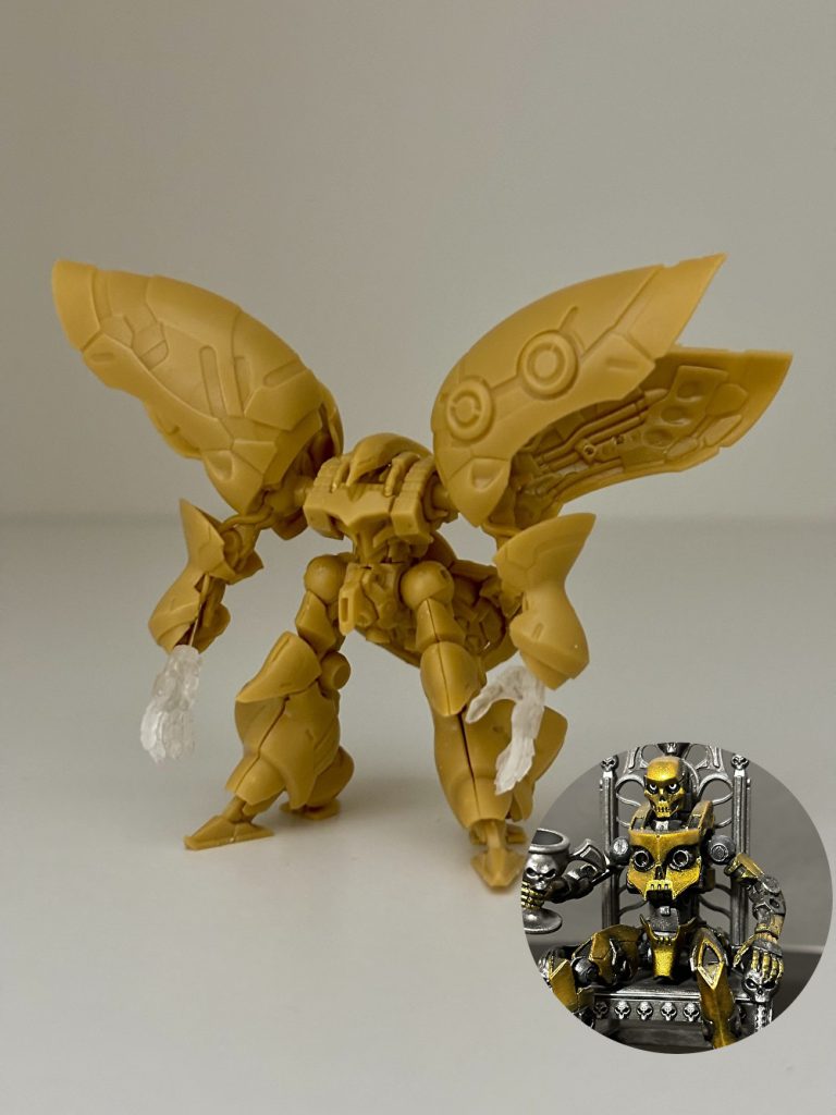 デカい手はドクロ素ボディと言うガチャガチャの平手パーツを複製して使用しました。モールドがダルいのでオススメはしません。