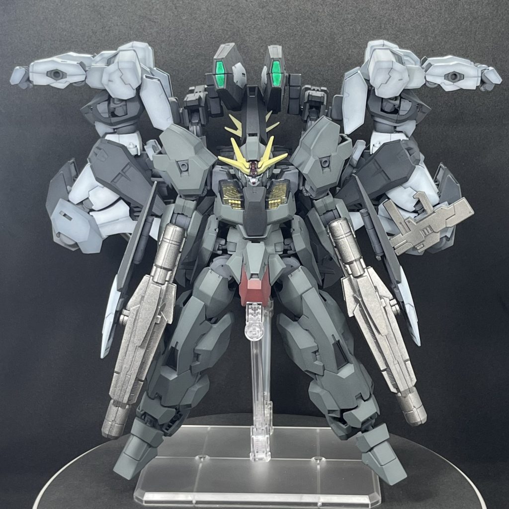 [GNDHW/4G]新たにウルII、ガンヴォルヴァ2体追加しました。GNHW/3Gオマージュです。ソーンを経由してドッキングしています。ウルIIはセラヴィーII同様変形します。ガンヴォルヴァはセム同様変形します。