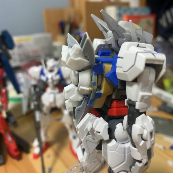 メタルビルドガンダムアストレアのGＮドライブのようにスラスターが展開します！マジで細かくて大変だった！俺よく頑張ったよ😭（4枚目）