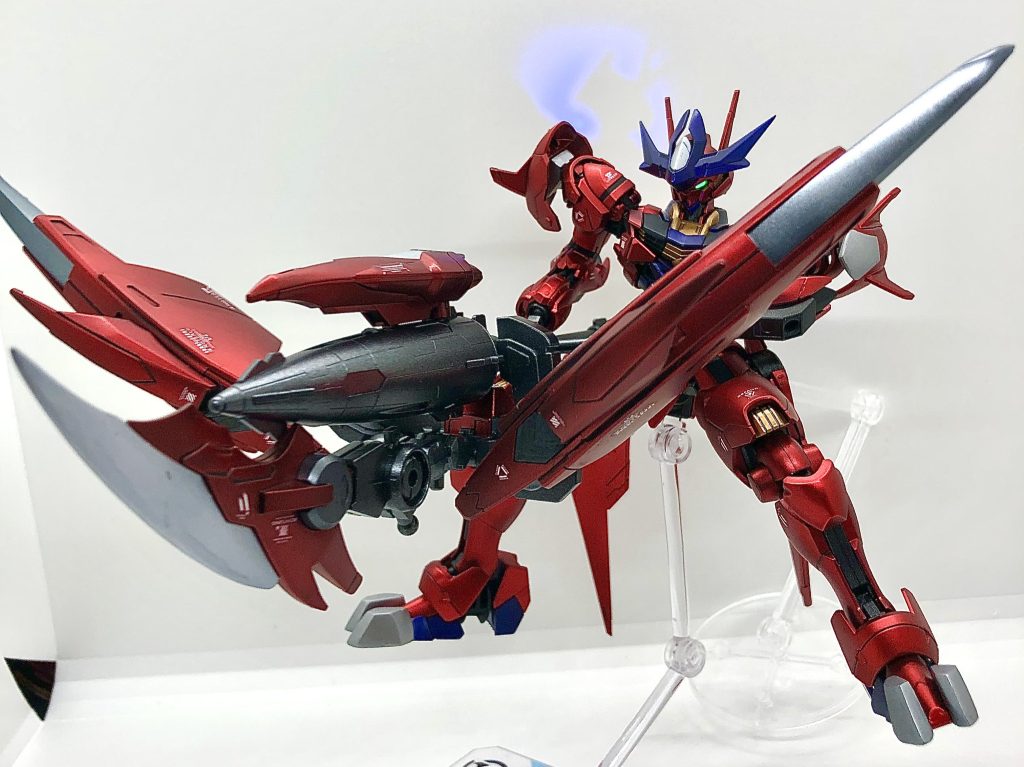 合体武器エアリアル改修型の箱絵に近づけましたが、武器が重すぎて妥協。