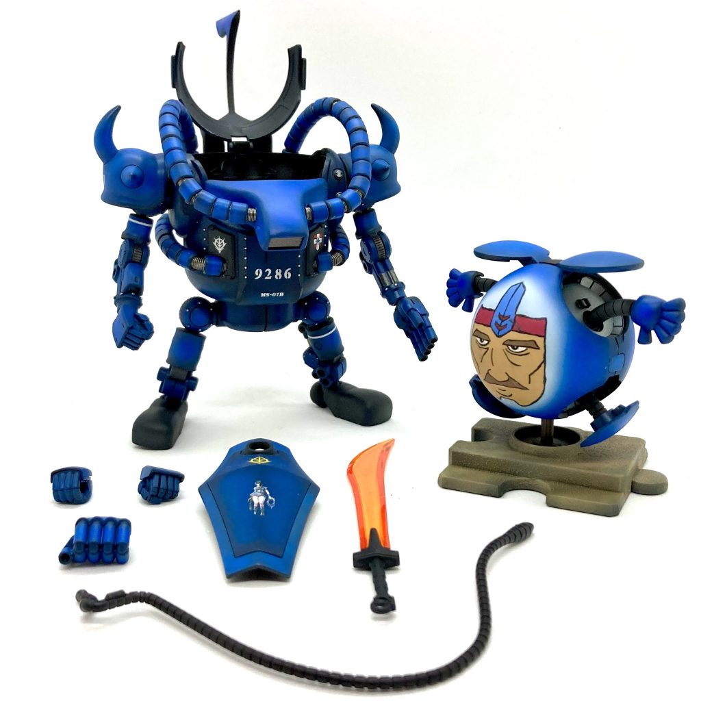 はい。パーツ構成はこんな感じ(๑˃̵ᴗ˂̵)b今回は食玩のパーツは使わず、モビルハロとHGグフ…  あとはプラ板やパテで作りました。