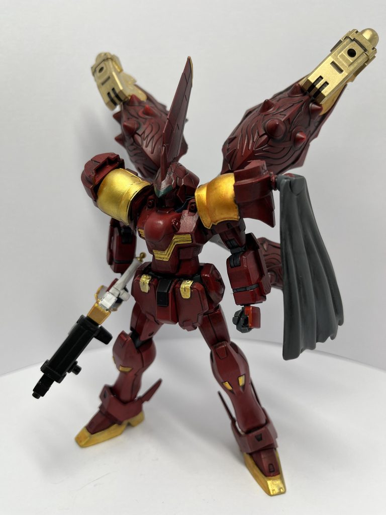 クロスボーンガンダム鋼鉄の7人のストーリーで大破してしまったレコードブレイカーだったが、木星帝国によりデータ及び基地内のパーツや撃破残骸などを回収されていた。それら持ち帰った物とザビーネのクロスボーンガンダムX2改制作時に得たノウハウを元に作成されたのが本機となる。