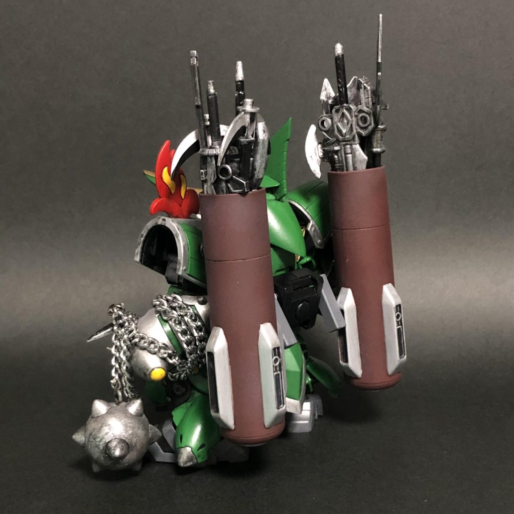 武蔵坊弁慶の様なイメージで、倒した敵の武器をコレクションする大型の戦士という設定です。