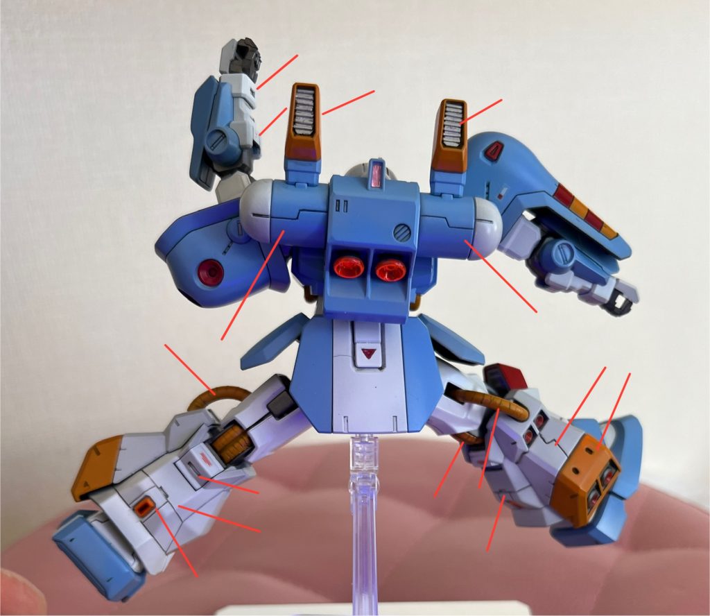 手を加えた箇所に赤線入れました。