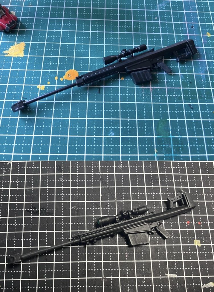 元のままだとストックが干渉するので一度ストックを切り離して取り付け位置を変更しています。