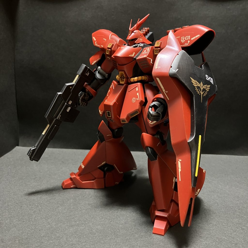 筆塗部分塗装少々。デカール、今回も手持ちのRG用でモリモリ。