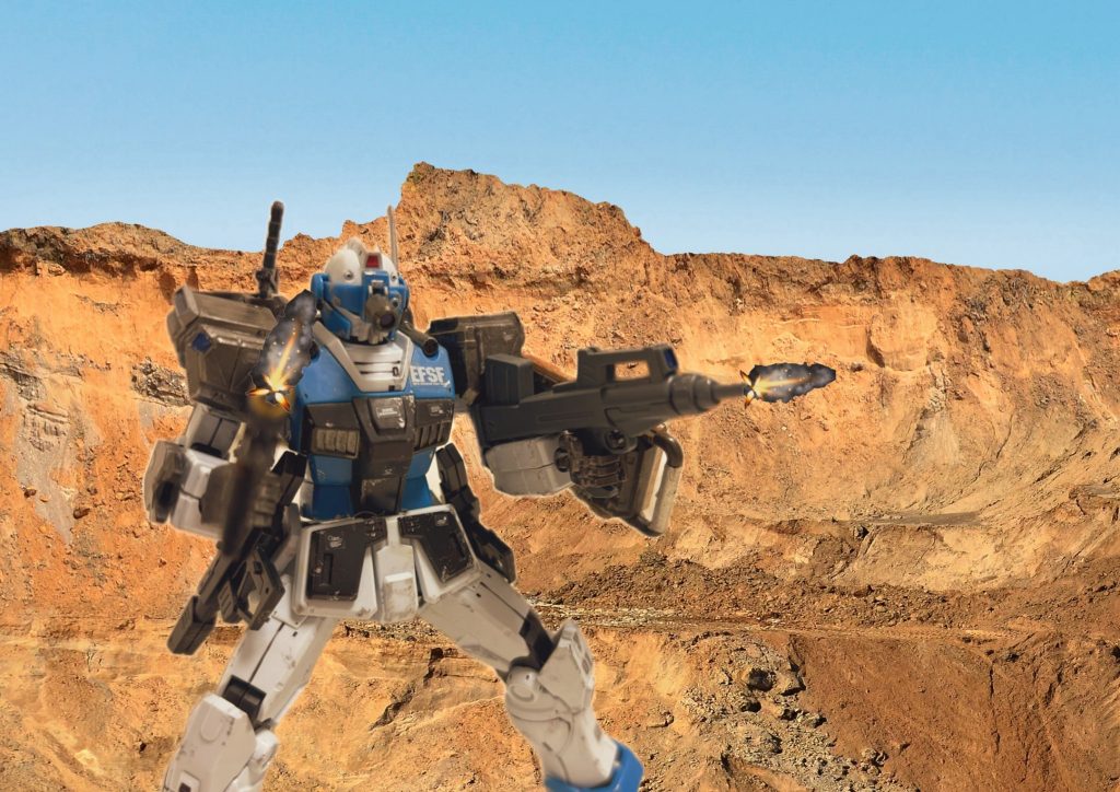 二丁マシンガンによる弾幕牽制！！