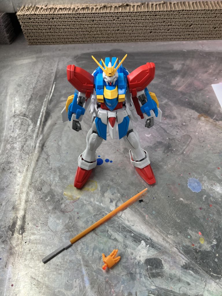 微妙な黄色の付属品(ゴッドフィンガーのボール部分がすでに剥がれ掛けですが、、