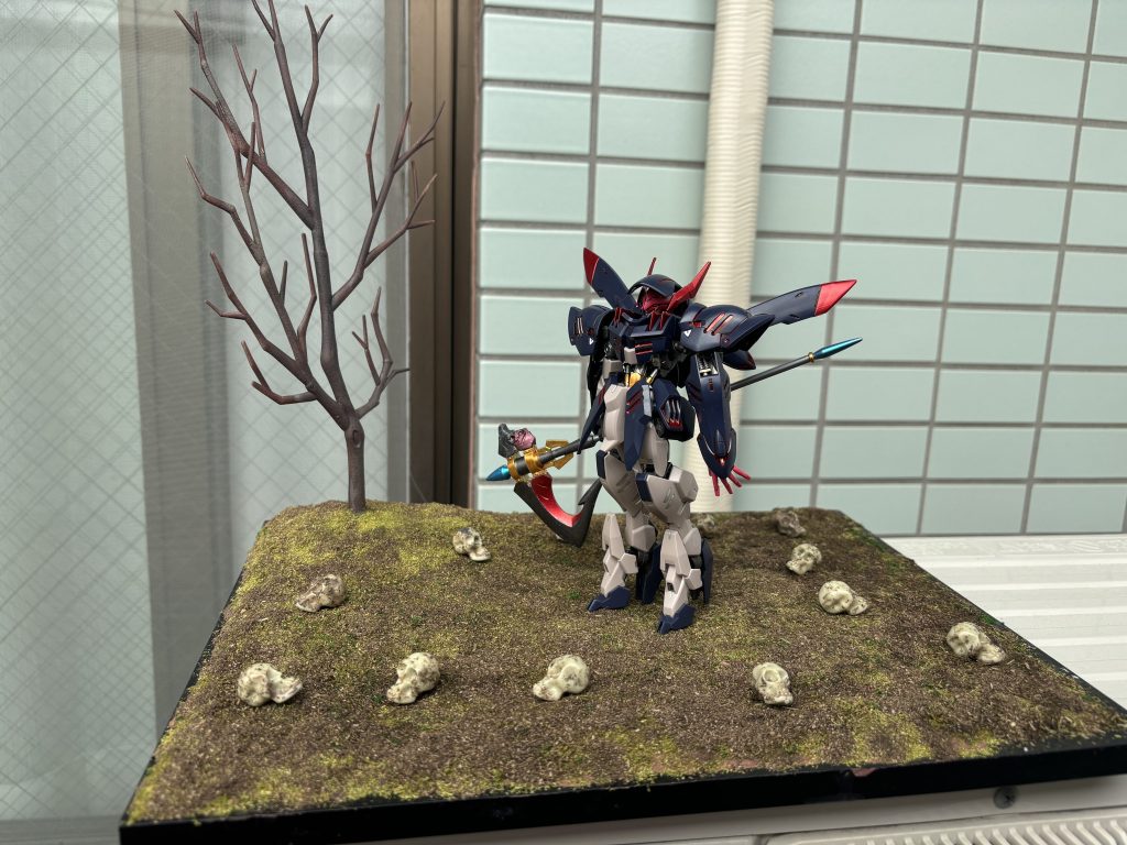 土台作ってボンド乾かすため外へなんとなくグレモリーも一緒にパシャリ