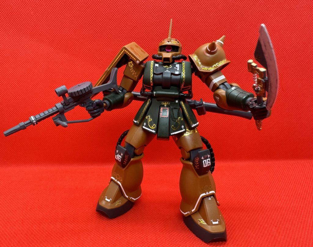 ネイルシールをそれっぽく貼ってガルマ様ザクに特別感を増してみた。