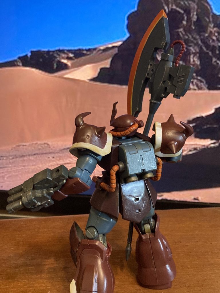 バックショットです。ヒートホークデカすぎですね。地上では上手く使えないかも‥。いやダグ シュナイドなら!やれる!