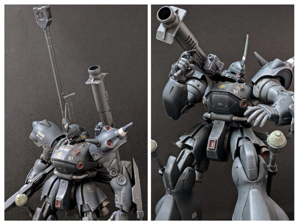 背負ったライフルを画角に収めるとこんな感じに(長い)。バズーカも良い。