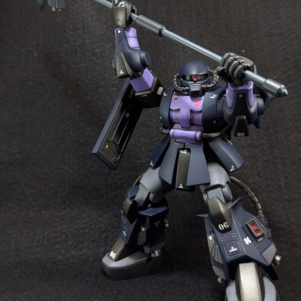 HG高機動ザク 黒い三連星仕様 オルテガ専用機 完成品　全塗装 ガンプラ】HG 高機動型ザクII オルテガ専用機 レビュー | ポッチ