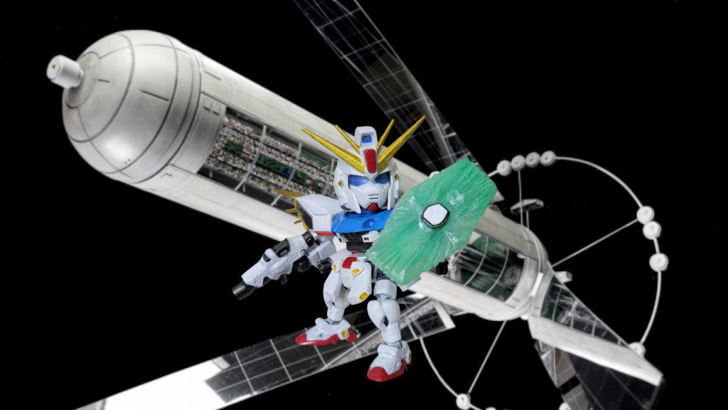 BB戦士74改造：ガンダムF91バックキャノン装着型–2枚目/制作者：石頭三舊