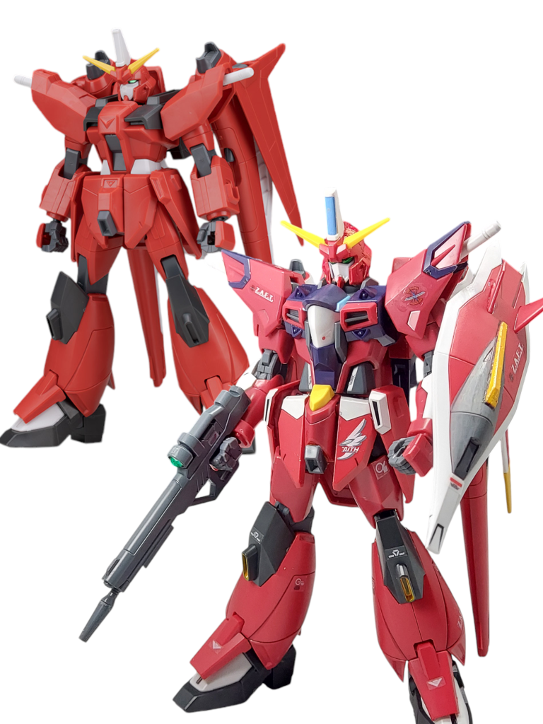 本体比較ネットの画像ですが左上が素組のHGセイバーです