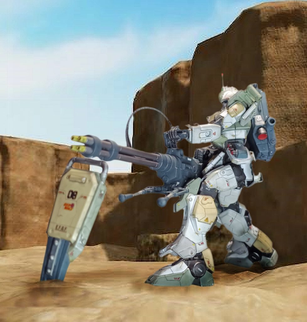 陸ガンと言えば、輝き撃ちです。ガトリングで代用してみました。