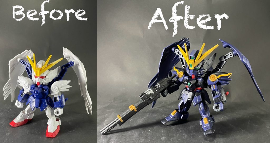 素組みとのビフォーアフター！ティターンズブルーの塗料はどんな機体にも合うなと思いました😁