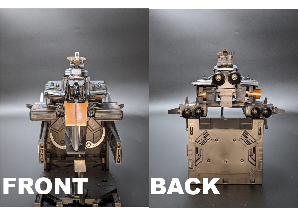 今回はWAVE的に(?)PS版なので(!?)MSデッキを造って中に1/1200ジェガン君と89式ベースジャバーを仕込みました。そして電飾を仕込んでいます。尚、見えない模様。