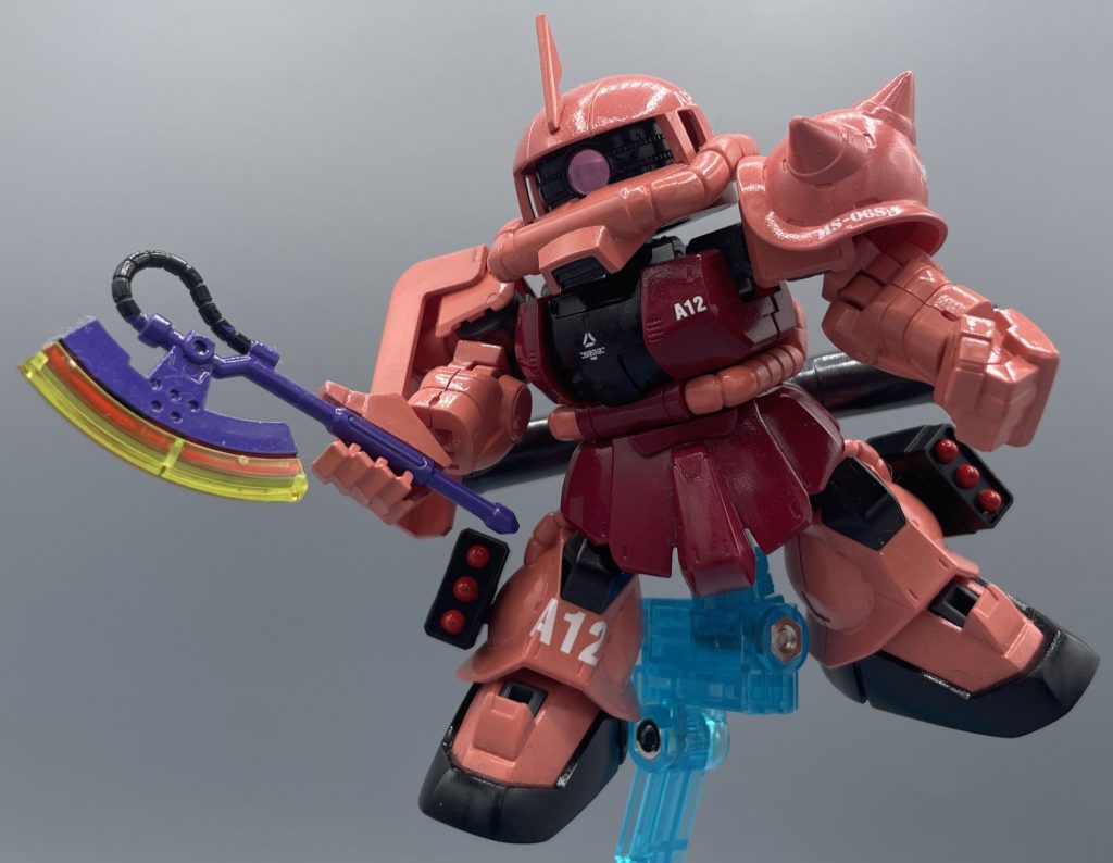 斧と刃の嵌合部分はメタリックレッドで塗装し、発熱状態を表現してみましたが、どうでしょう。。。?? 個人的にはイエローかゴールドで塗れば良かったかなぁと感じています。