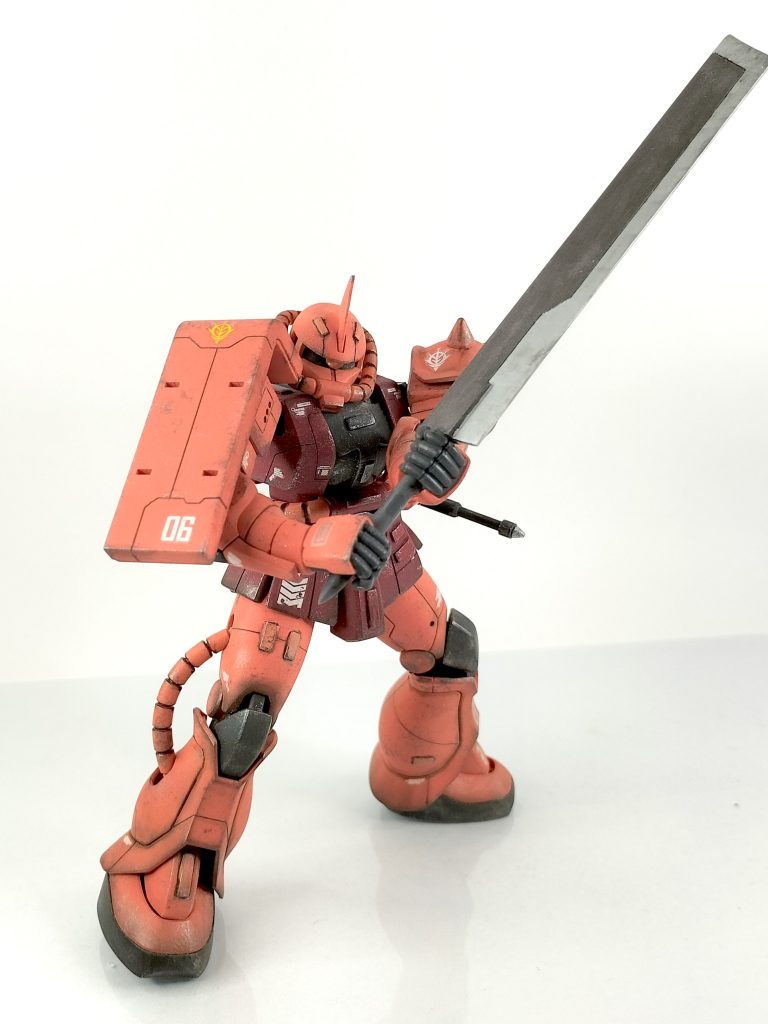 シャア専用ザクの完成です《60作品目》–7枚目/制作者：レン@筆塗り部分塗装