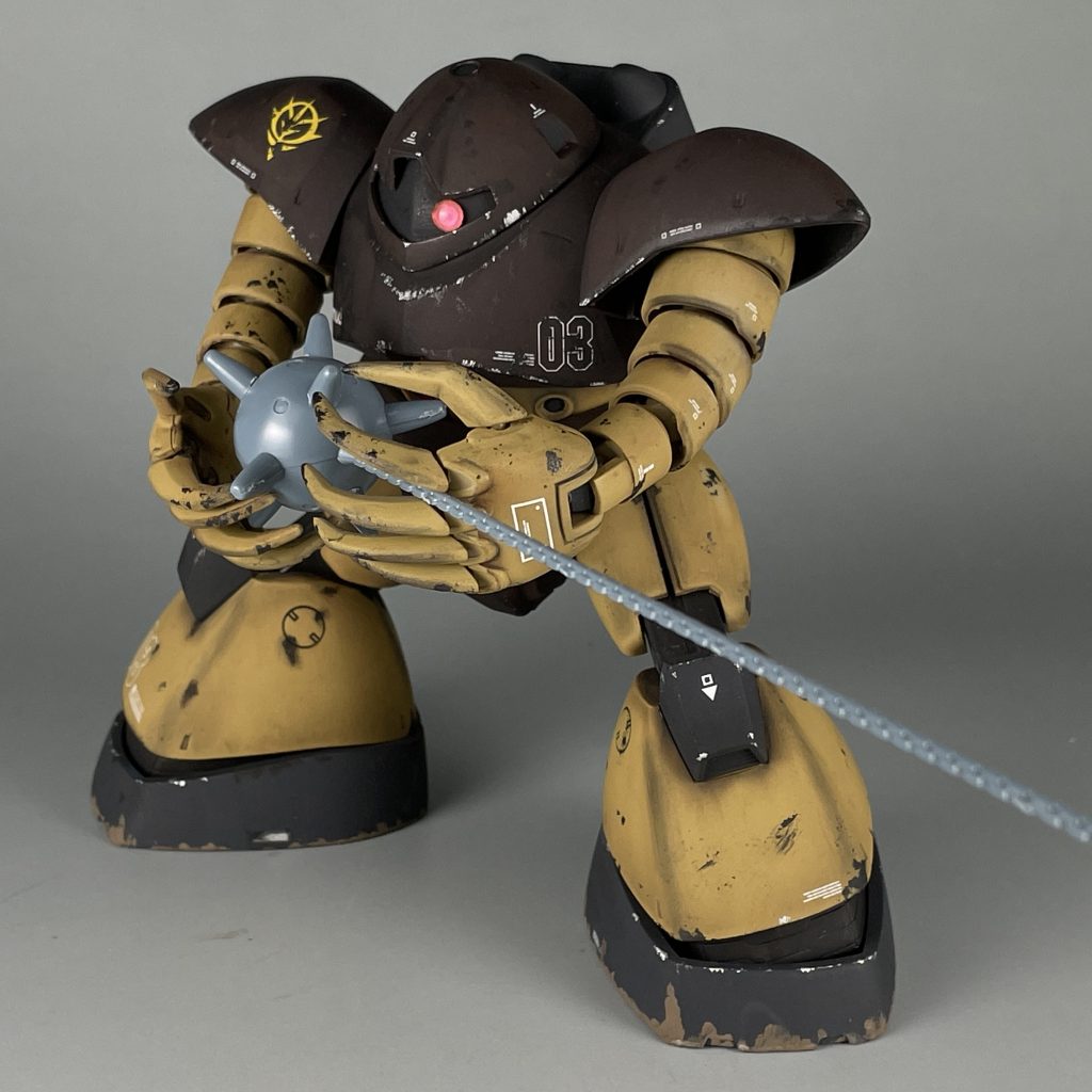 「へへっ、馬力ならこのゴッグも負けんぜ」 以上、HGUCゴッグでした。かなり古いキットなので、目立つ合わせ目やモノアイがシールのみなど、今の目で見ると厳しいものがありますが、その分塗装や改造のし甲斐があると思います。なにより安いw比較的よく再販されてるし、パーツ数も少なく気軽に組み立てれるので、初心者にもお勧めの良キットだと思います。