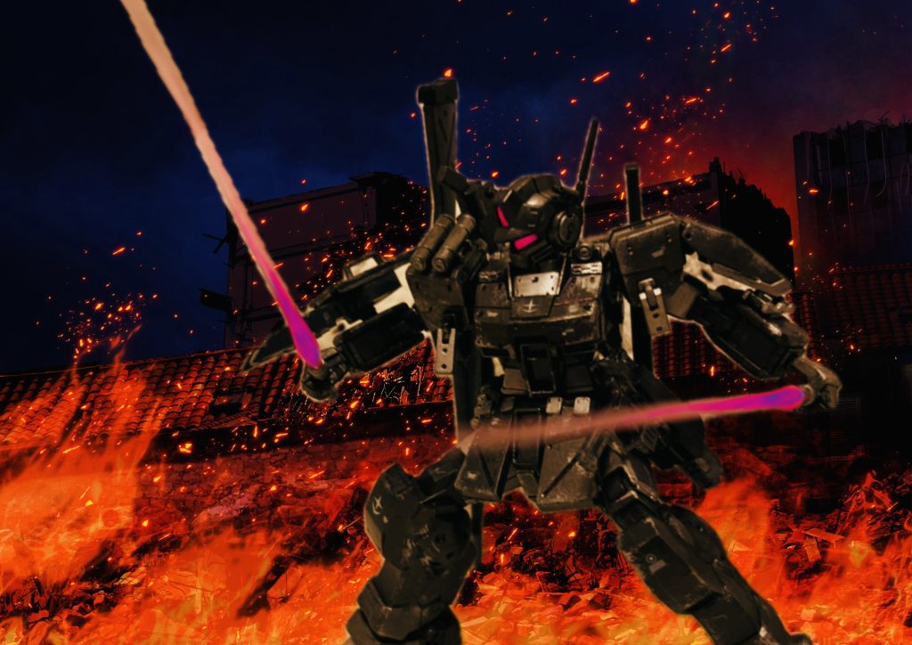 亜希『ハンドガンも弾切れか！！なら！！』ビームサーベルに持ち替え、追撃を開始する亜希『おおりゃぁぁぁ！！！！！』ザクが次々に撃破されてく！グフハンターがヒートサーベルで受け止める！グフハンターに動きを封じられるスパルタン！亜希『舐めるなぁ！』スパルタンの右肩のWAMMがグフハンターの左肩に直撃するもグフハンターはスパルタンの動きを封じたままジオン兵D『今だ！地雷を起爆させろ！亜希『地雷だと？！』次の瞬間辺り一面が爆炎に包まれる。ジオン兵D『やったか？』