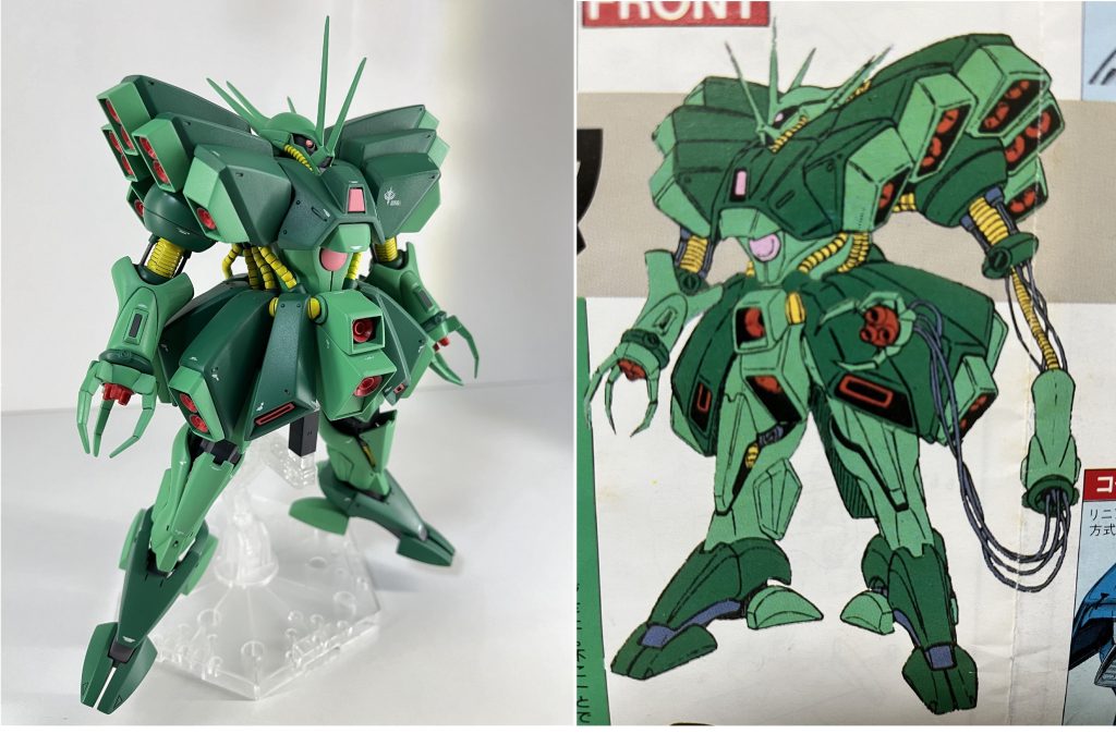 オリジナル設定画を参考に、分厚さと力強さを表現できるようにプロポーションを改修しています。