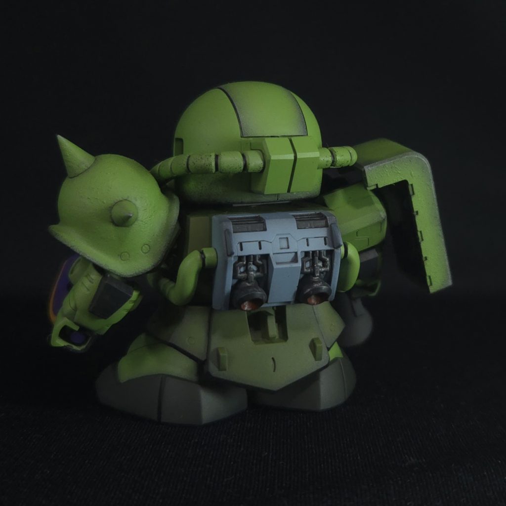 SDサイズ特有のマスキングによる色分けなど、色々大変でしたが、なんだかんだ楽しく製作できました！こりゃ良いキットやでぇ！