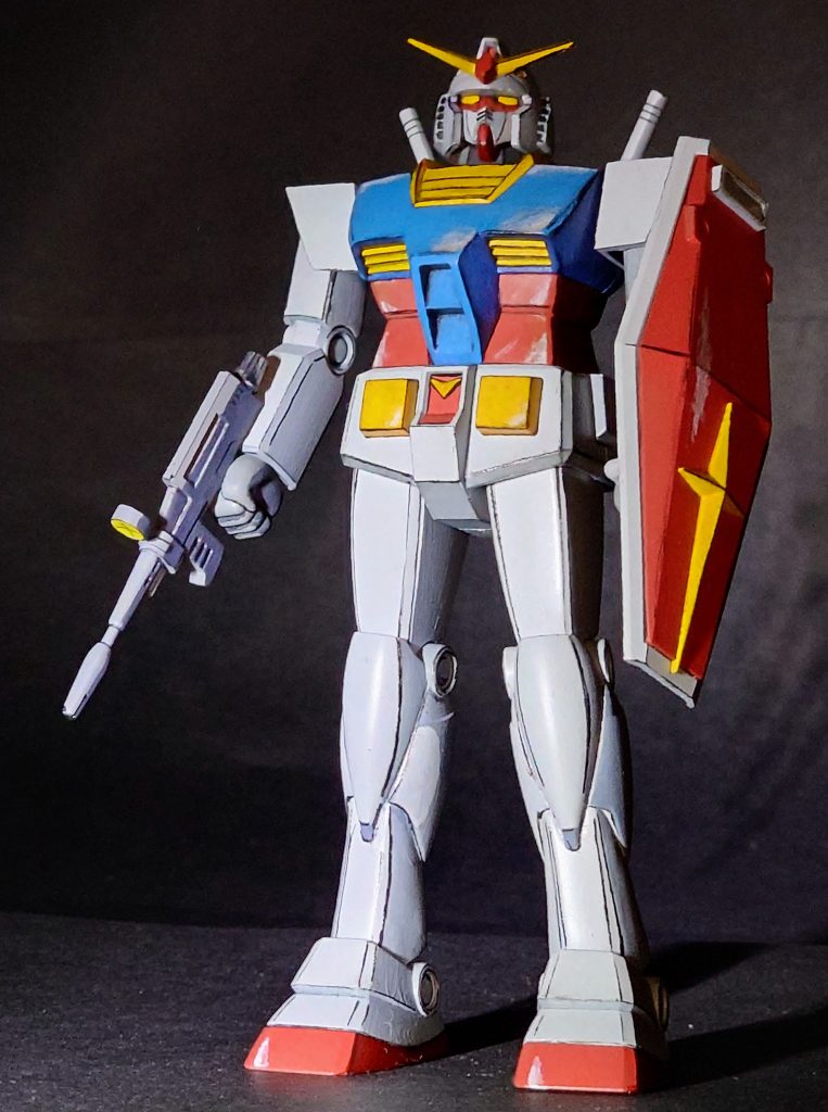 一応、関節は改造していませんが、動かすことは考えていません。初期のガンプラのもっさりしたスタイルを活かす事を考えて製作しました。