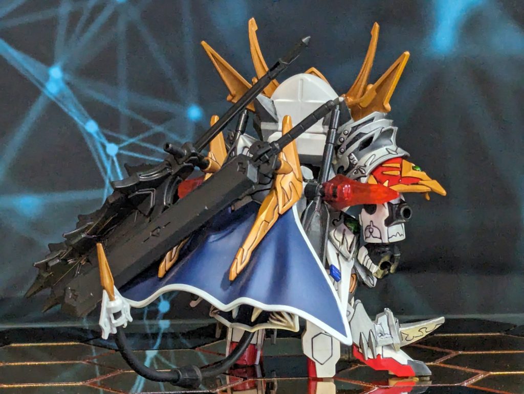 ルプスですが尻尾生えてます。自立用に取り付けました。マントは布生地をイメージしつや消し仕上げ。パテ埋め&繋ぎ目消しを一通り。