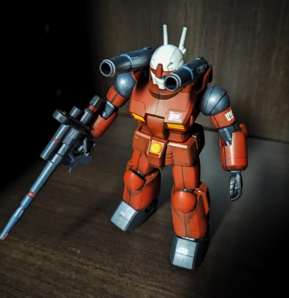 ボディを暗くしすぎて、頭部の白さが目立ち過ぎている気もします。もっとウエザリングしてもいいですが、加減が難しい。だいたいそういうときは、これ以上やりません。 