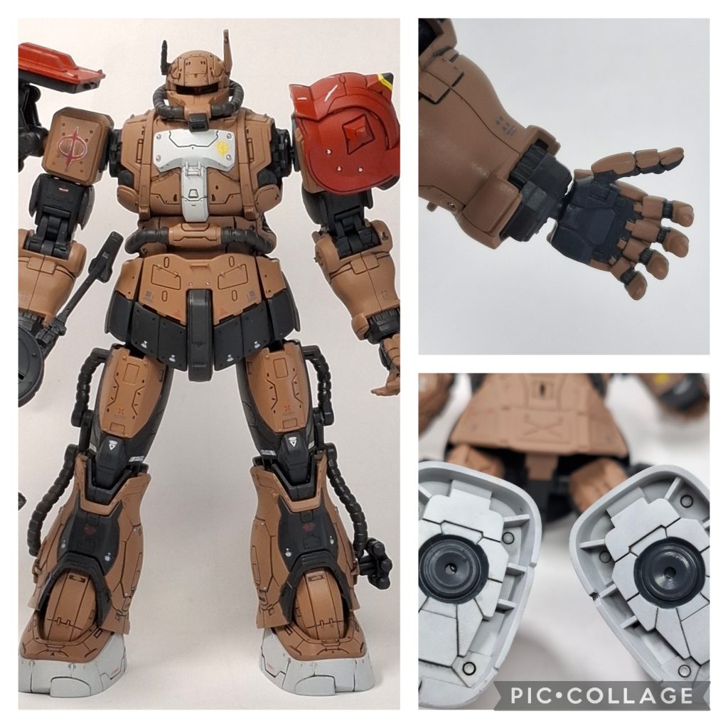 珍しくハンドパーツに塗り分けがありました。足の裏はスカスカでした。