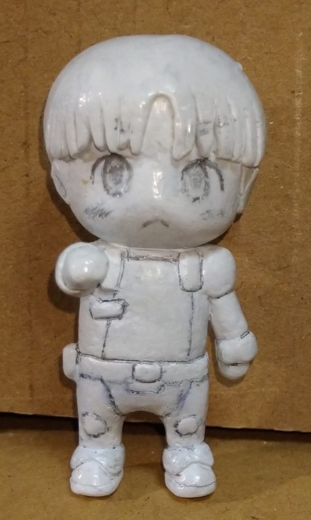 シャーペン0.3径で描き描きノーマルスーツっぽい感じをポリパテで。。。(このあと異臭で家でポリパテ禁止になりました)