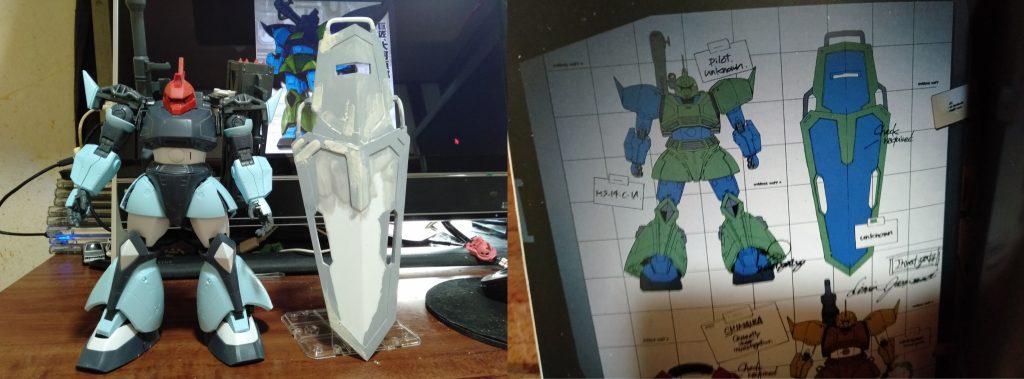 一応設定画の盾との同じ比率に製作してます、勿論幅も(笑)