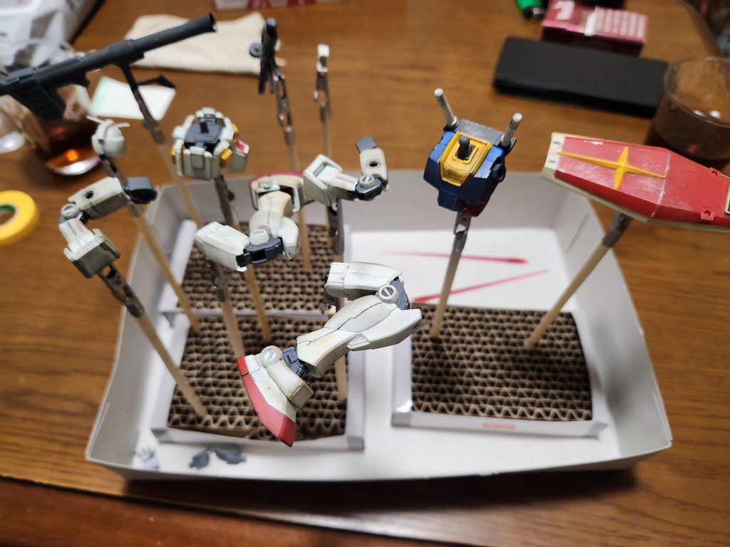 汚し後のつや消し待機シーン。