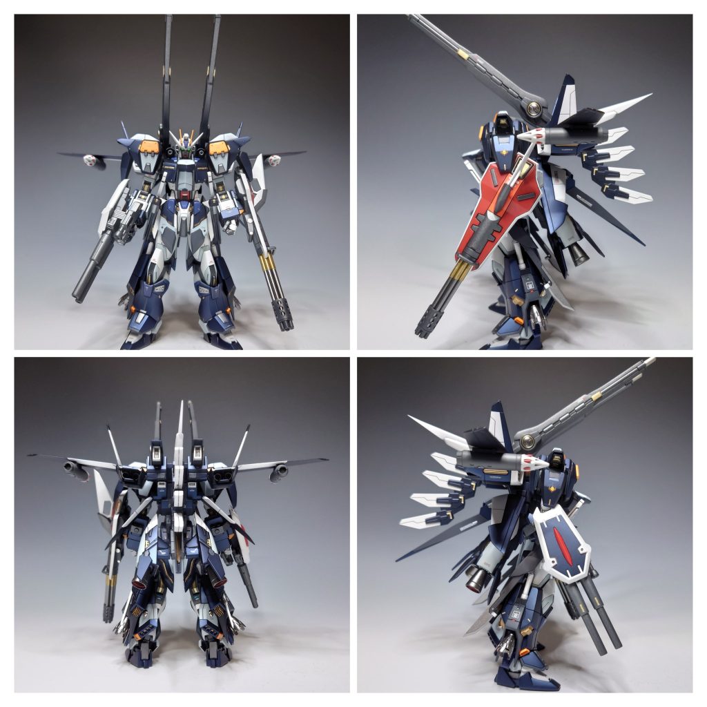 【4面図】重装備ながらも鈍重な感じにならないようバランスに気をつけて製作しました。